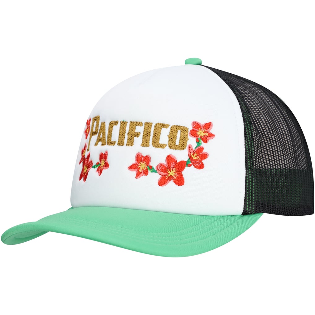 Pacifico  Beer Floral Foam Trucker Adjustable Hat - White