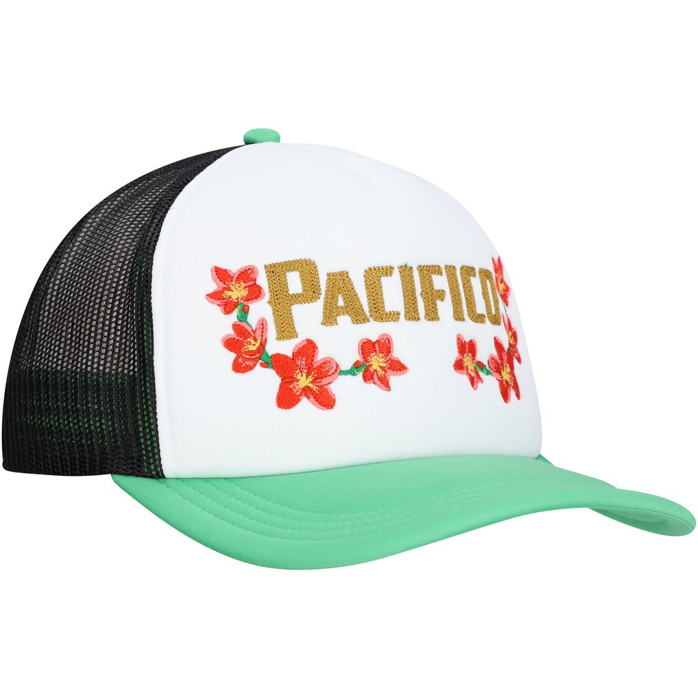 Pacifico  Beer Floral Foam Trucker Adjustable Hat - White