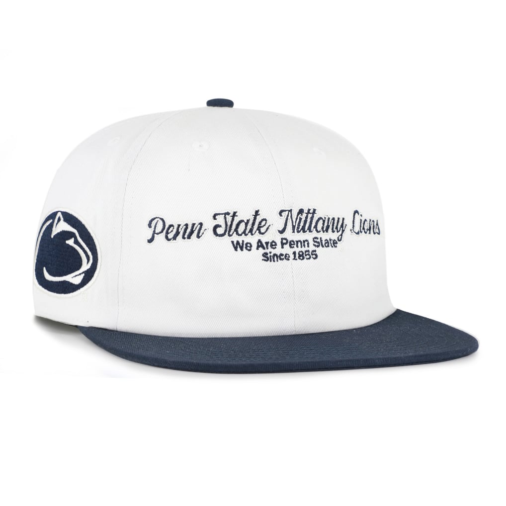 Penn State Nittany Lions '47 Script Stack Relaxed Captain Adjustable Hat - White/Navy