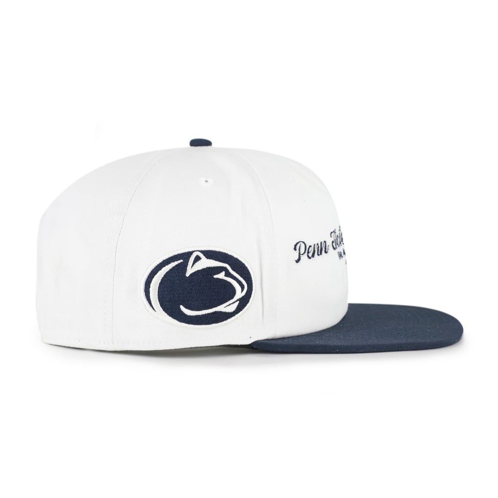 Penn State Nittany Lions '47 Script Stack Relaxed Captain Adjustable Hat - White/Navy