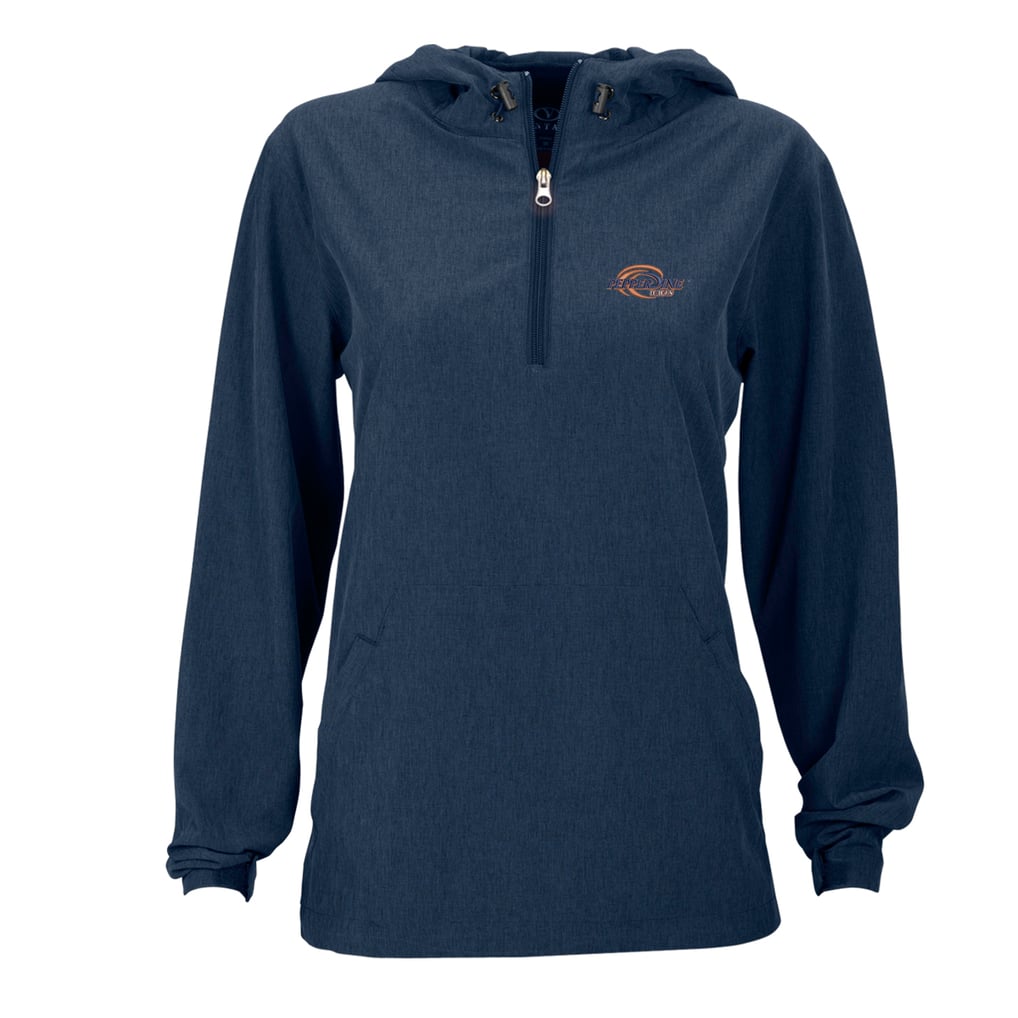 Pepperdine Waves Women's Pullover Stretch Anorak Jacket - Navy