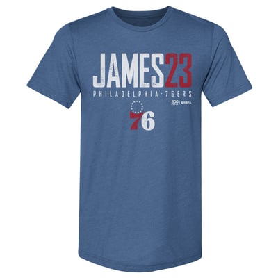 LeBron James Philadelphia 76ers 500 Level Elite Premium Tri-Blend T-Shirt - Royal