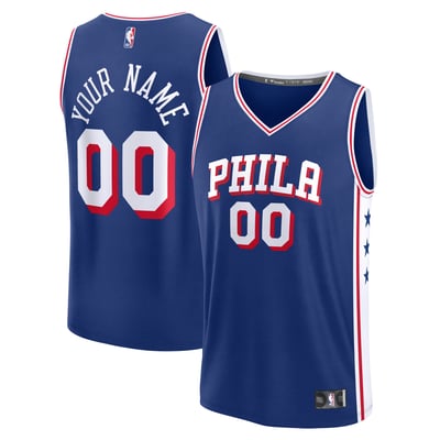 Philadelphia 76ers Fanatics Fast Break Custom Jersey - Icon Edition - Blue