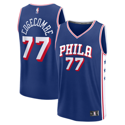 VJ Edgecombe Philadelphia 76ers Fanatics Fast Break Jersey - Royal - Icon Edition