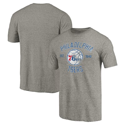 Philadelphia 76ers Team Heritage Tri-Blend T-Shirt - Gray