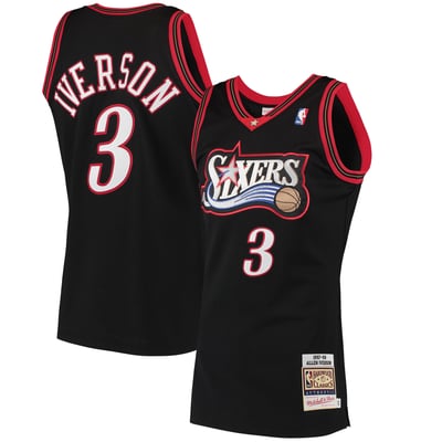 Allen Iverson Philadelphia 76ers Mitchell & Ness 1997/98 Hardwood Classics Authentic Jersey - Black