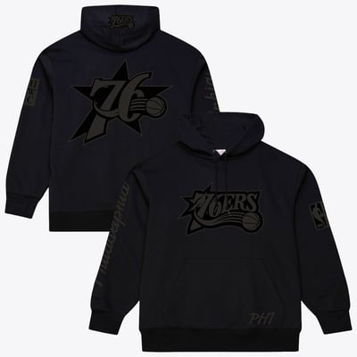  Philadelphia 76ers Mitchell & Ness Phantom Fleece Hoodie - Black