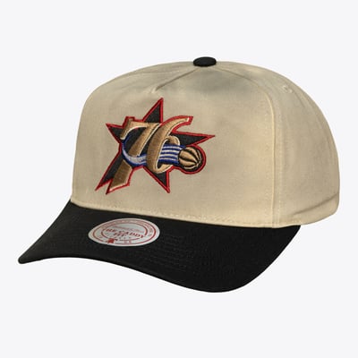 Philadelphia 76ers Mitchell & Ness Hardwood Classics Retro Roots Snapback Hat - Cream
