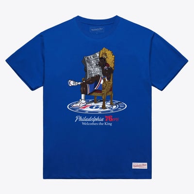 LeBron James Philadelphia 76ers Mitchell & Ness Caricature T-Shirt - Royal