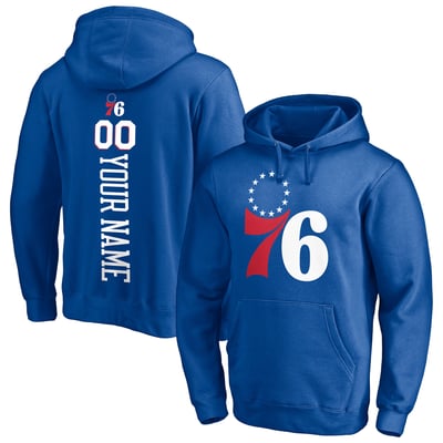 Philadelphia 76ers Playmaker Personalized Name & Number Pullover Hoodie - Royal