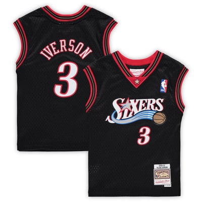 Allen Iverson Philadelphia 76ers Mitchell & Ness Preschool 2000-2001 Hardwood Classics Throwback Team Jersey - Black