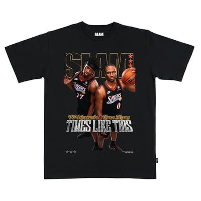 VJ Edgecombe & Tyrese Maxey Philadelphia 76ers SLAM Unisex Cover T-Shirt - Black