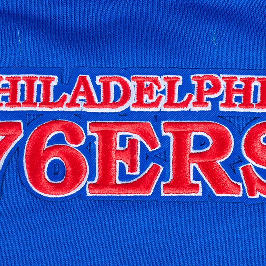 Philadelphia 76ers Pro Standard Women's Area Code Cropped Pullover Sweatshirt - Royal