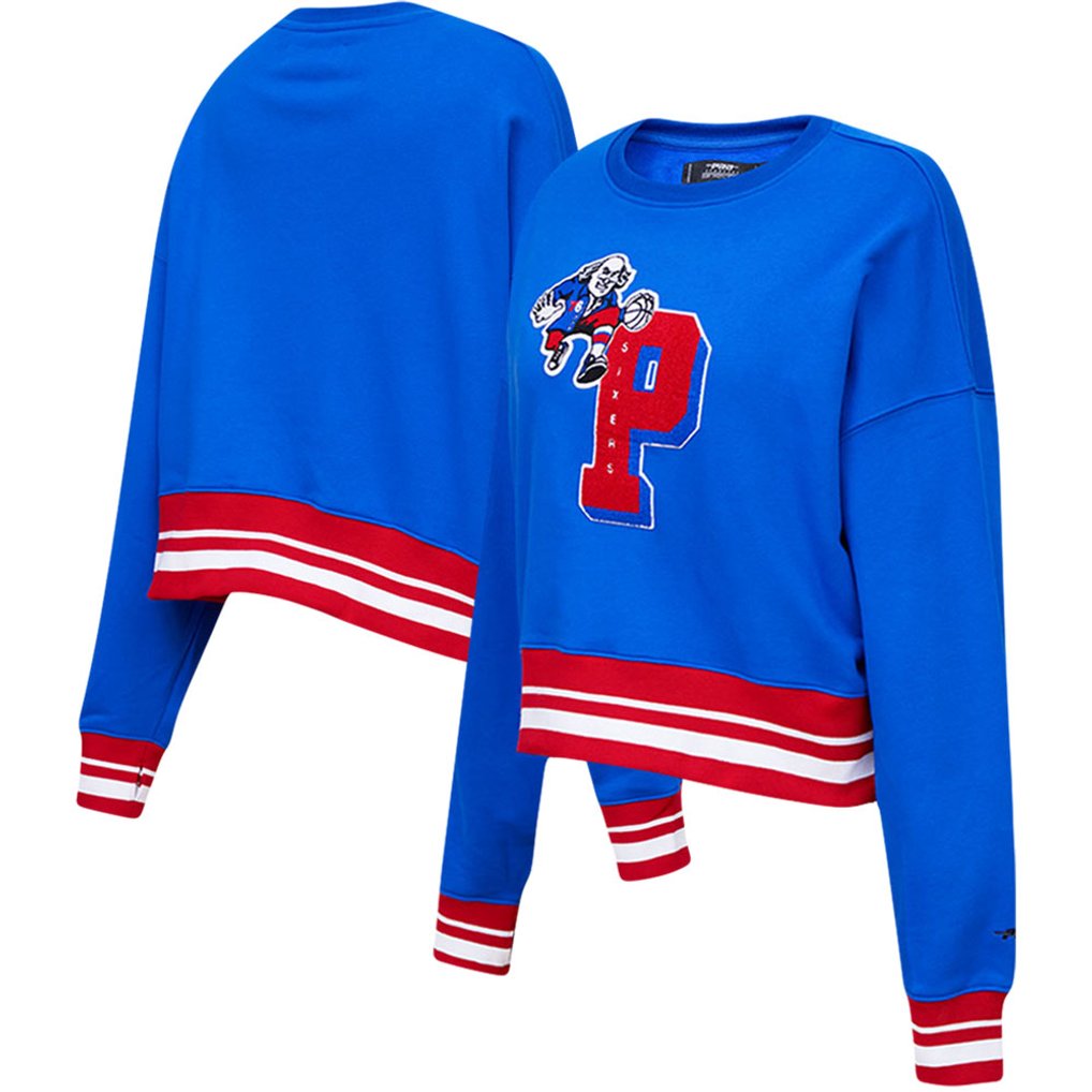 Philadelphia 76ers Pro Standard Women's Mash Up Pullover Sweatshirt - Royal