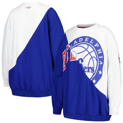 Philadelphia 76ers Tommy Jeans Women's Ariel Pullover Sweatshirt - Royal/White