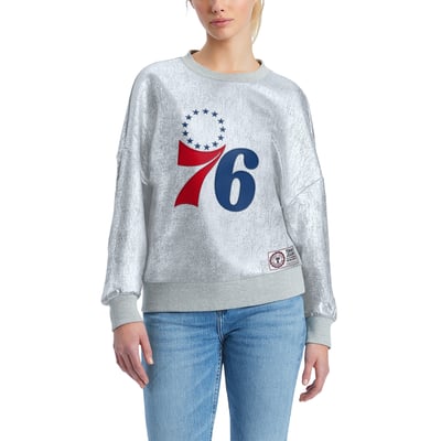 Philadelphia 76ers Tommy Jeans Women's Tracy Pullover Sweatshirt - Silver