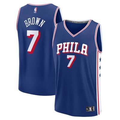 Jaylen Brown Philadelphia 76ers Fanatics Youth Fast Break Replica Jersey - Royal - Icon Edition