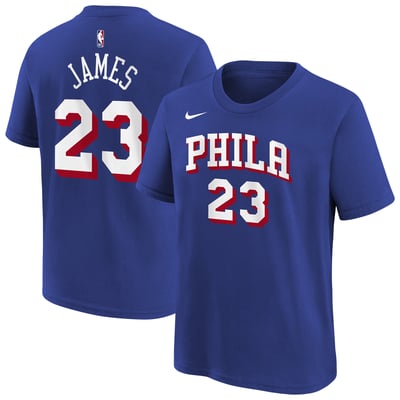 LeBron James Philadelphia 76ers Nike Youth Icon Name & Number T-Shirt - Royal