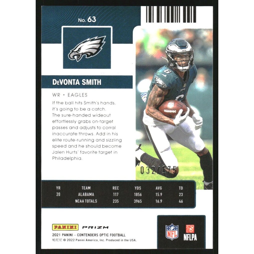 2021 Panini Contenders Optic Red #63 DeVonta Smith