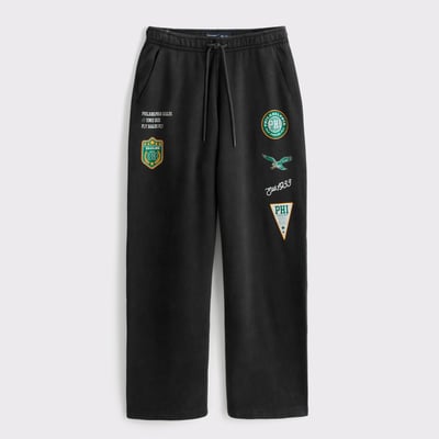 Philadelphia Eagles Abercrombie & Fitch Fleece Baggy Sweatpants - Black