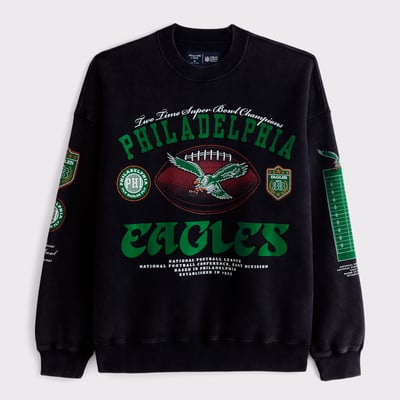 Philadelphia Eagles Abercrombie & Fitch Fleece Sweatshirt - Black