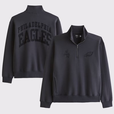 Philadelphia Eagles Abercrombie & Fitch YPB neoKNIT MAX Half-Zip Top - Black