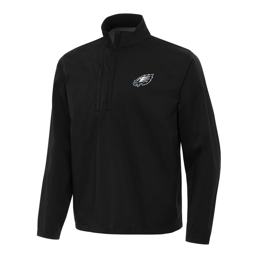 Philadelphia Eagles Antigua Brisk Quarter-Zip Pullover Jacket - Black