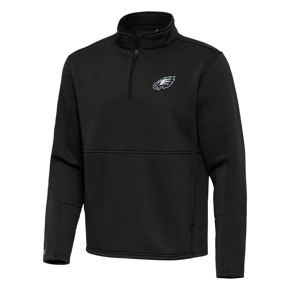 Philadelphia Eagles Antigua Twist Quarter-Zip Pullover Jacket - Black