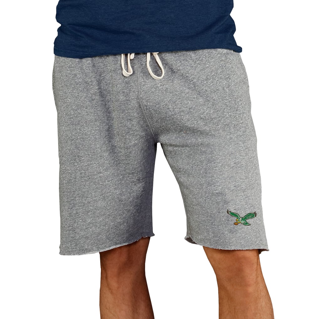 Philadelphia Eagles Concepts Sport Throwback Logo Mainstream Terry Shorts - Gray