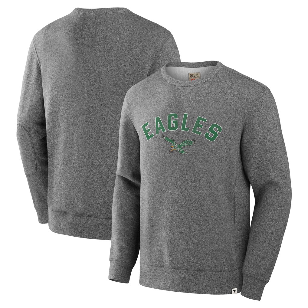  Philadelphia Eagles Fanatics Loop Terry Pullover Sweatshirt - Heather Gray