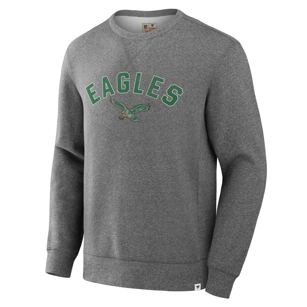  Philadelphia Eagles Fanatics Loop Terry Pullover Sweatshirt - Heather Gray