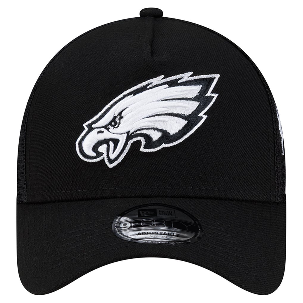 Philadelphia Eagles New Era City Script 9FORTY A-Frame Adjustable Hat - Black