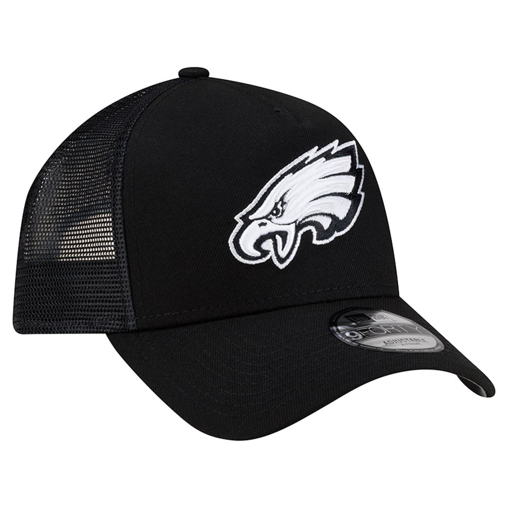Philadelphia Eagles New Era City Script 9FORTY A-Frame Adjustable Hat - Black