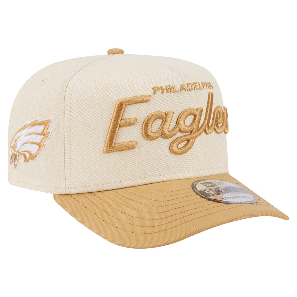 Philadelphia Eagles New Era Herringbone 9FIFTY A-Frame Snapback Hat - Cream