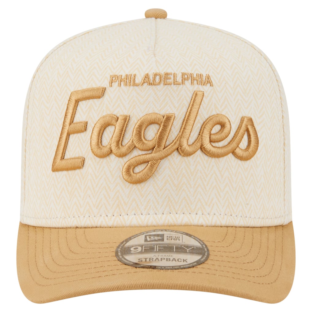  Philadelphia Eagles New Era Herringbone 9FIFTY A-Frame Snapback Hat - Cream