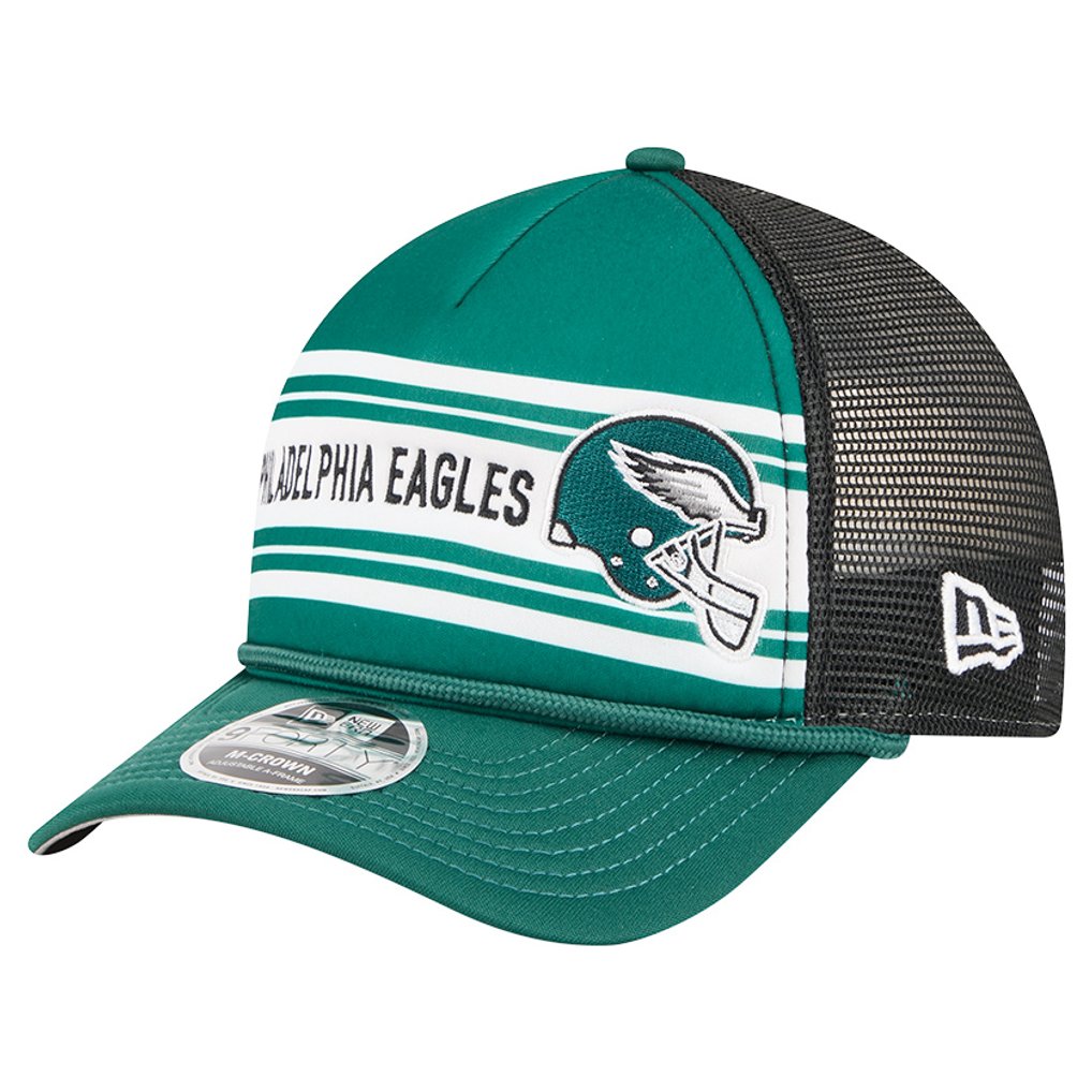  Philadelphia Eagles New Era  Linear A-Frame 9FORTY Adjustable Hat - Green