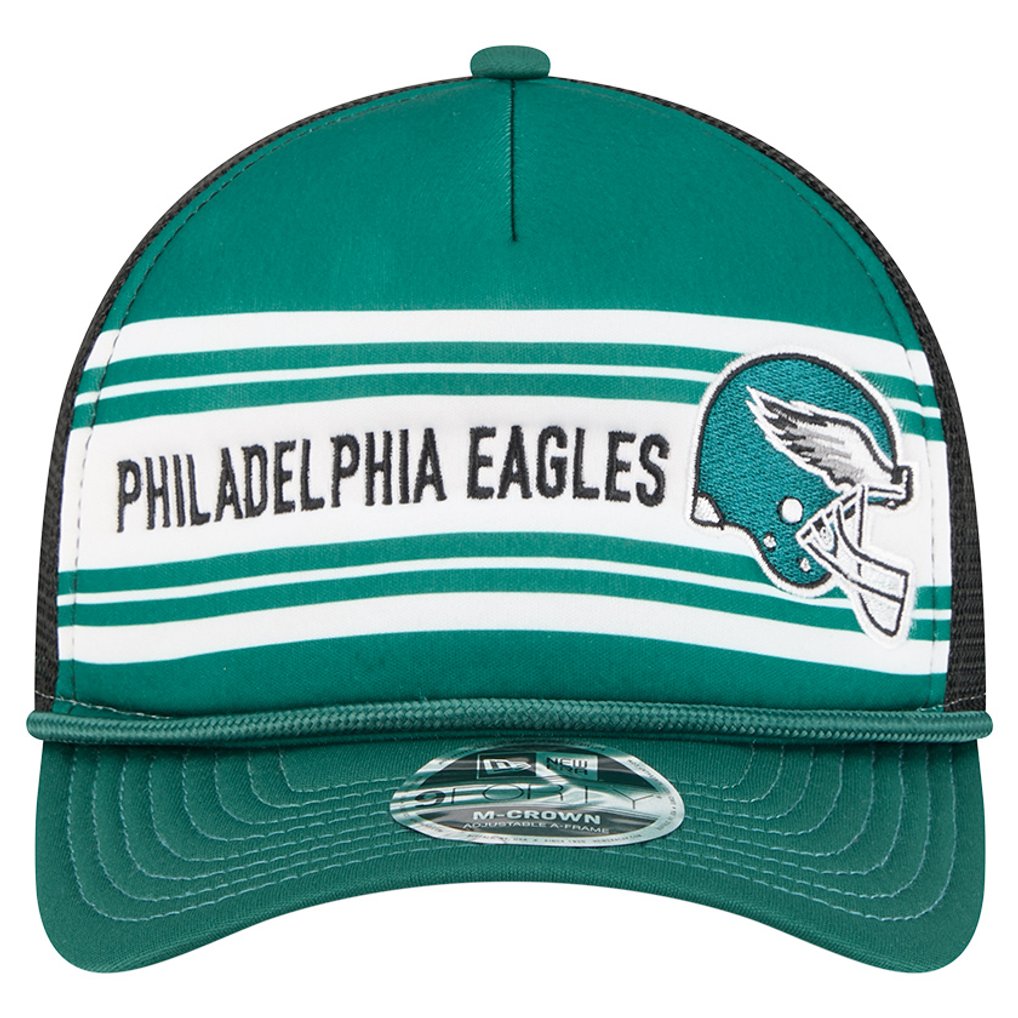 Philadelphia Eagles New Era  Linear A-Frame 9FORTY Adjustable Hat - Green