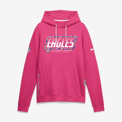 Philadelphia Eagles Nike 2026 NFL Crucial Catch Sideline Standard Issue Dri-FIT Pullover Hoodie - Pink