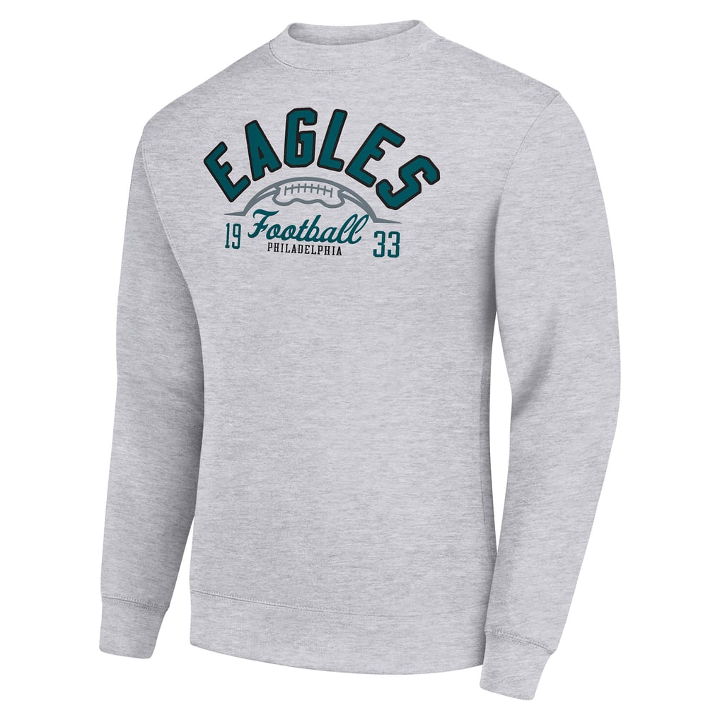 Philadelphia Eagles Starter Half Ball Team Graphic Tri-Blend Fleece Pullover Sweatshirt - Heather Gray