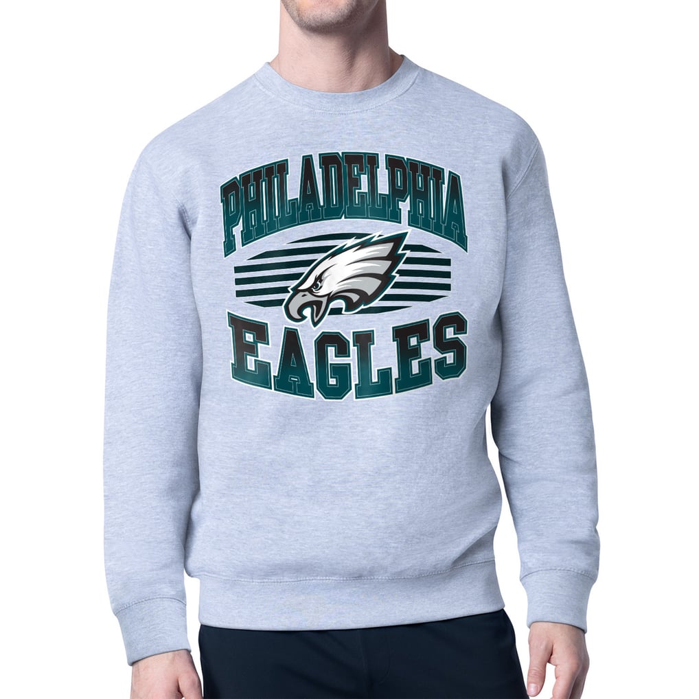 Philadelphia Eagles Starter Team Grit Graphic Fleece Pullover Sweatshirt - Heather Gray