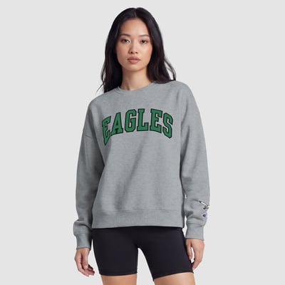 Philadelphia Eagles Champion Women's Contrast Lined Sweatshirt - Heather Gray