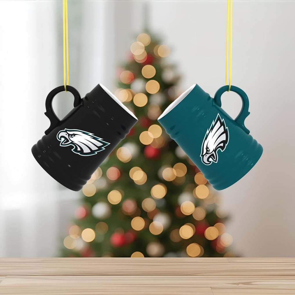 Philadelphia Eagles Two-Pack 3" Mini Stein Ornament Set