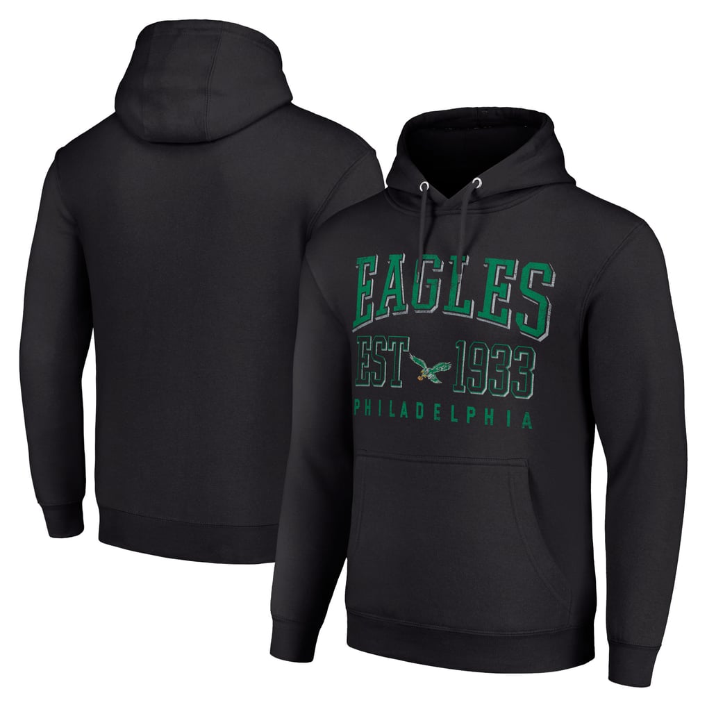 Philadelphia Eagles Starter Unisex Throwback Logo Pullover Hoodie - Black