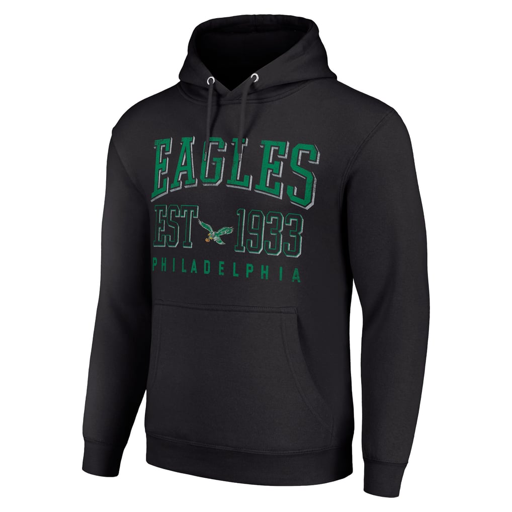 Philadelphia Eagles Starter Unisex Throwback Logo Pullover Hoodie - Black