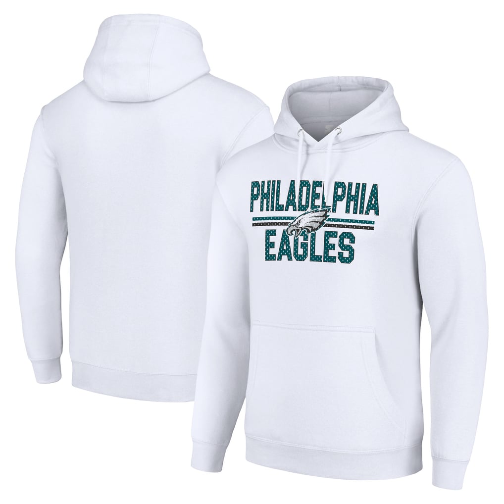 Philadelphia Eagles Starter Unisex Team Mesh Print Graphic Tri-Blend Pullover Hoodie - White