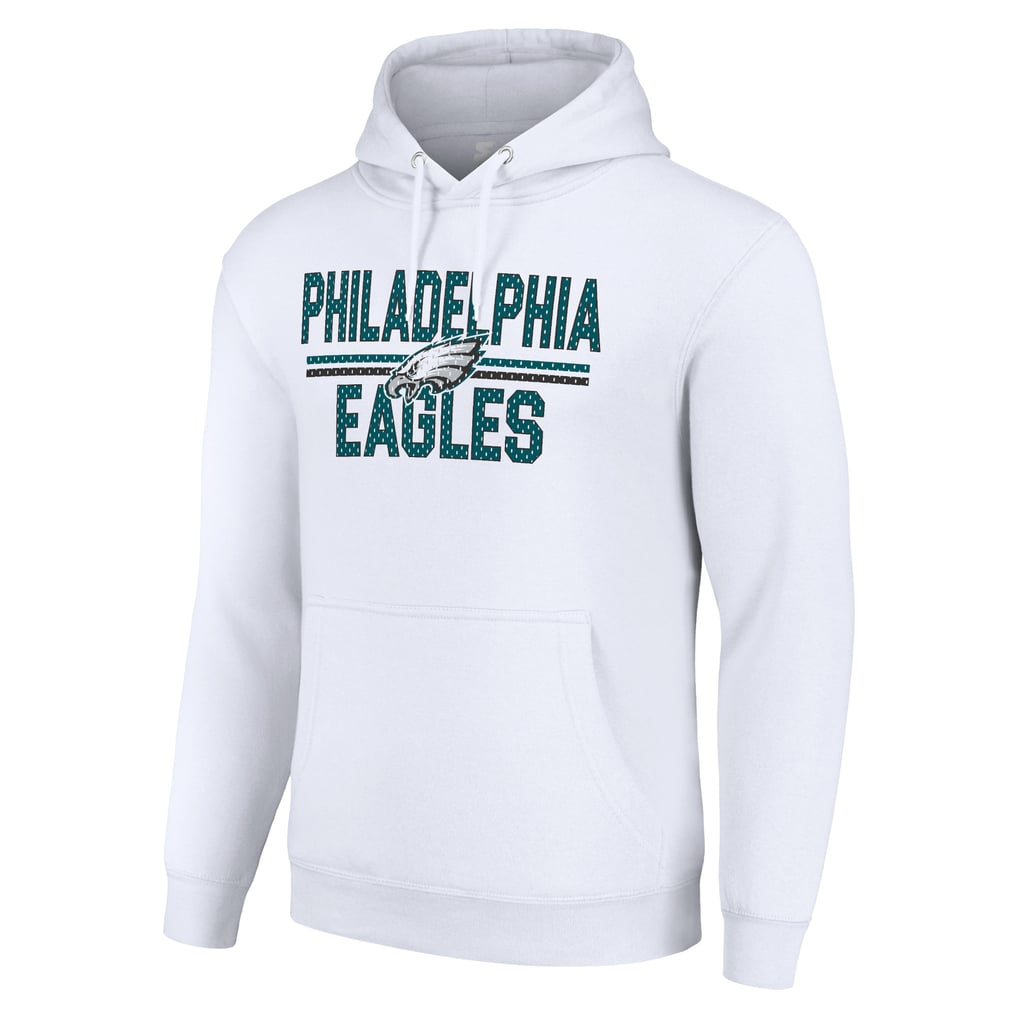Philadelphia Eagles Starter Unisex Team Mesh Print Graphic Tri-Blend Pullover Hoodie - White