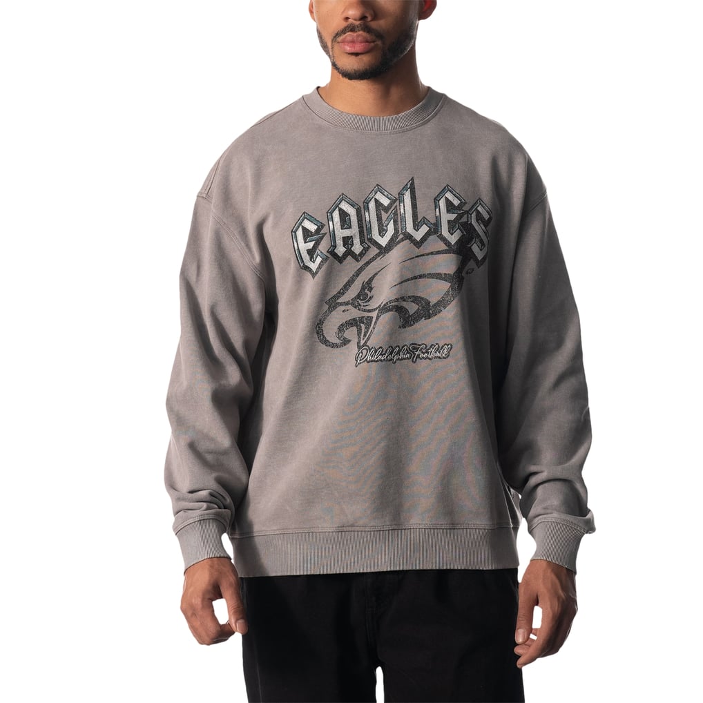 Philadelphia Eagles The Wild Collective Unisex Distressed Pullover Sweatshirt - Gray