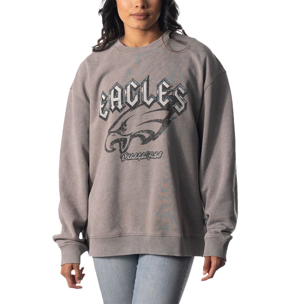 Philadelphia Eagles The Wild Collective Unisex Distressed Pullover Sweatshirt - Gray