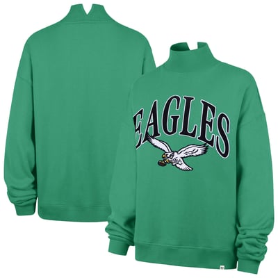 Philadelphia Eagles '47 Women's Oversized Vantage Mock Neck Sweatshirt - Kelly Green