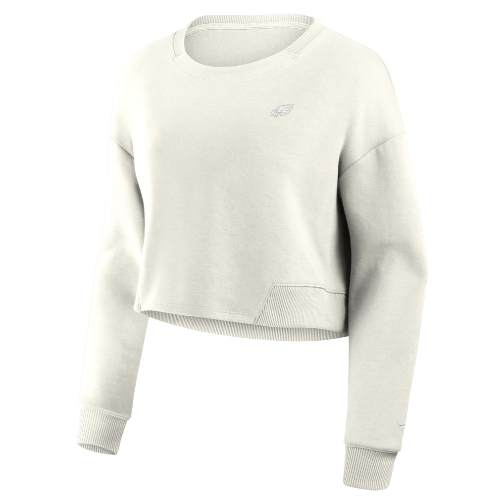 Philadelphia Eagles Fanatics Women's Studio Tri-Blend Cropped Pullover Sweatshirt - Cream
